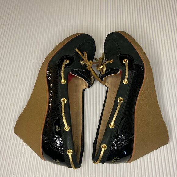 Sperry Top-Sider Woman's Sz 8.5 Leopard embossed wedges - Picture 7 of 9